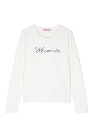 white cotton tshirt MISS BLUMARINE KIDS | IF4139J0088N9969